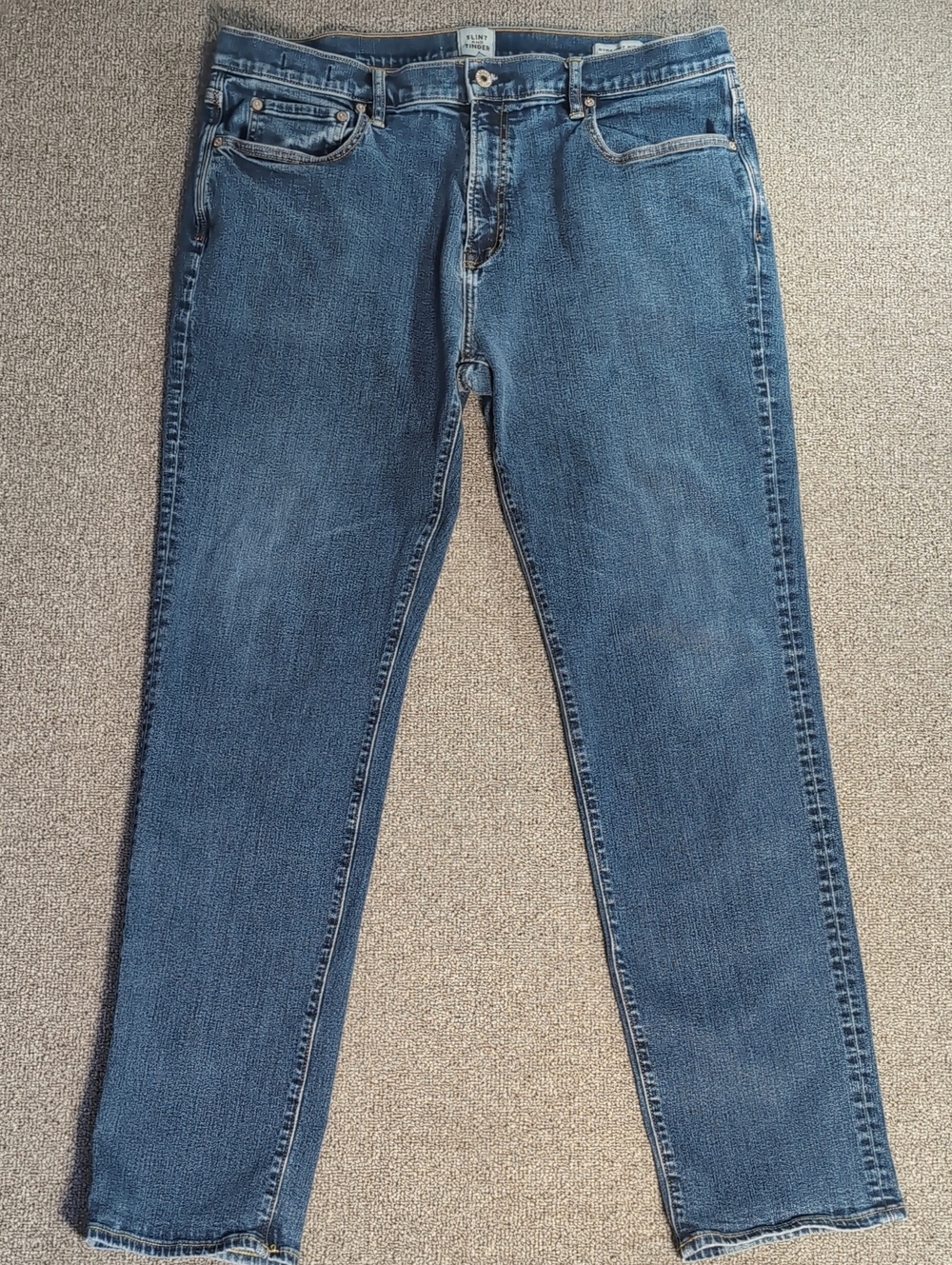 Flint and Tinder All-American Stretch Denim Straight Fit Medium Wash Size 38x34